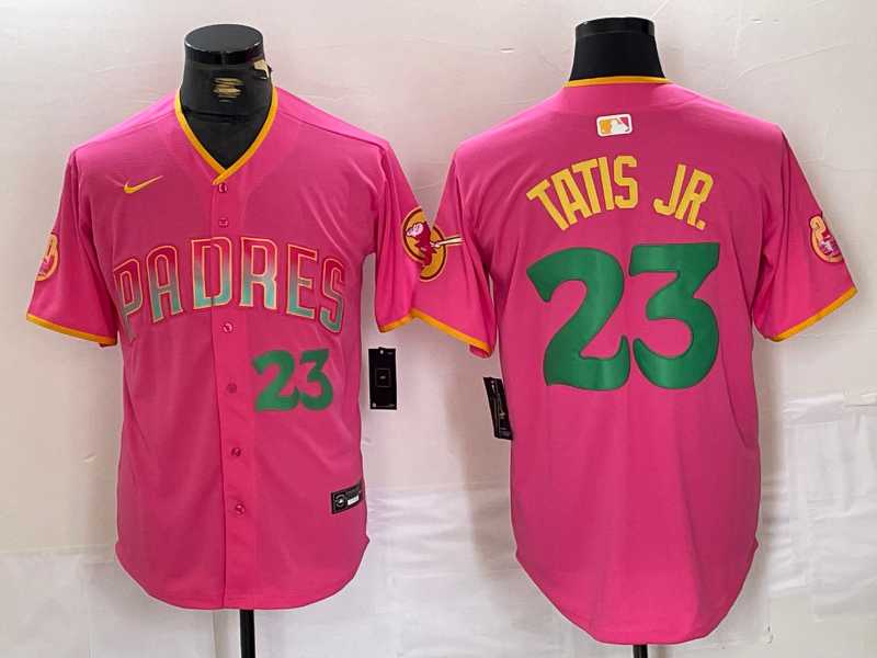 Men%27s San Diego Padres #23 Fernando Tatis Jr. Pink Cool Base Stitched Baseball Jerseys